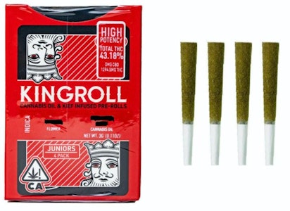 Kingroll - KingRoll - Juniors - Cannalope AK x Cannalope Kush - Infused Preroll Pack - 4pk - 3.0g