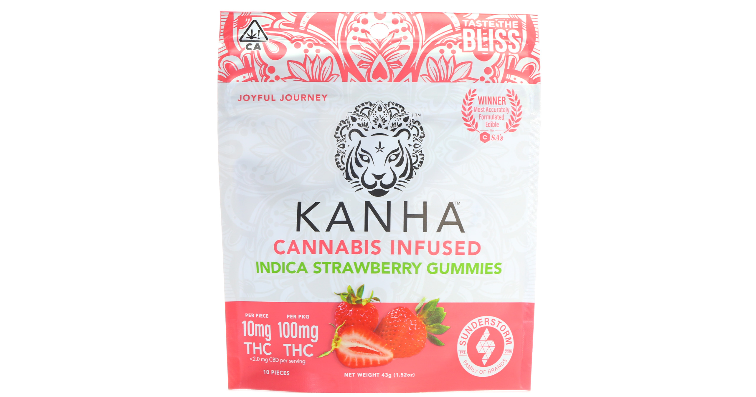 Strawberry Indica Gummies - 100mg