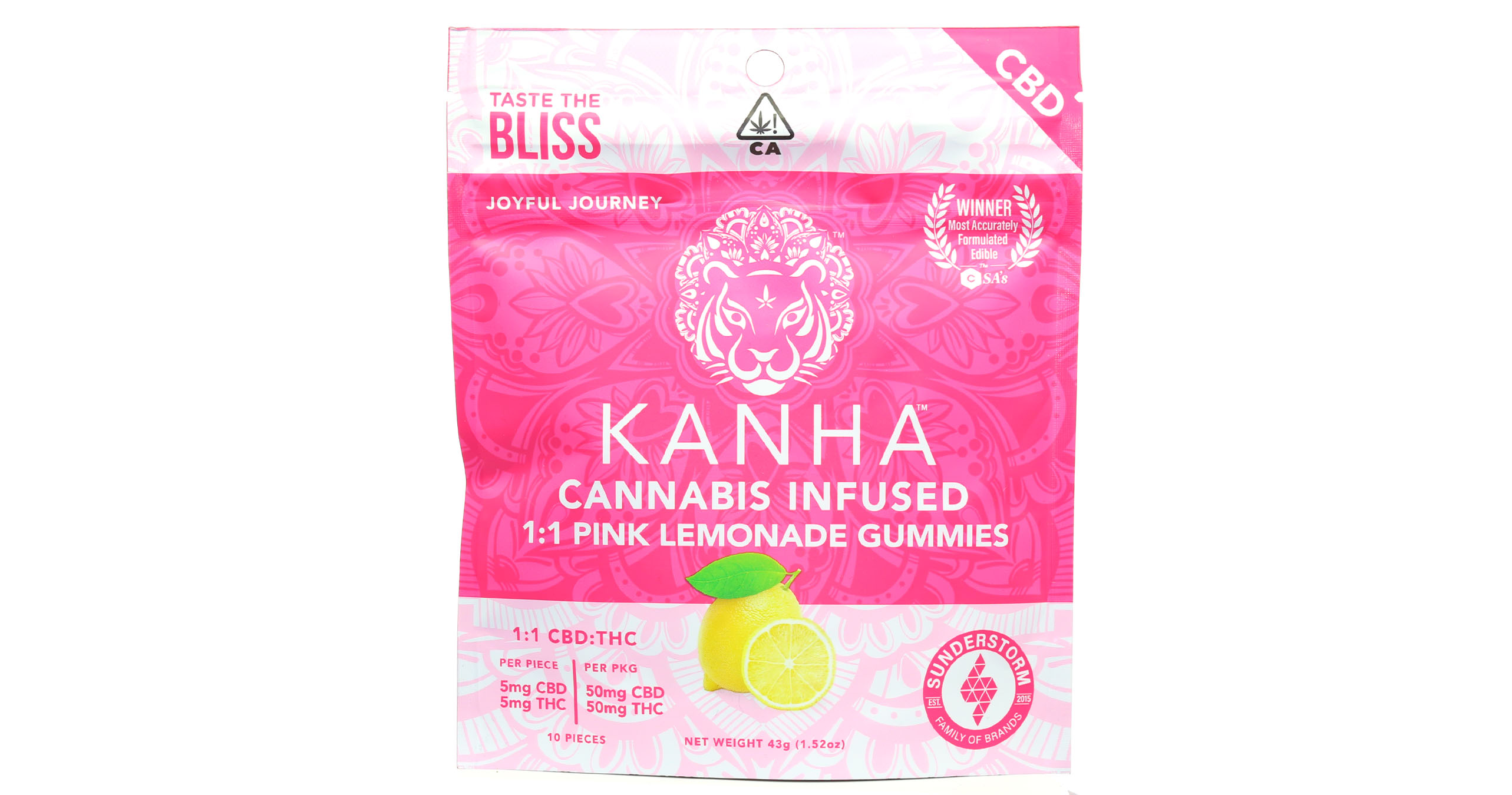 Pink Lemonade 1:1 THC:CBD Gummies - 200mg