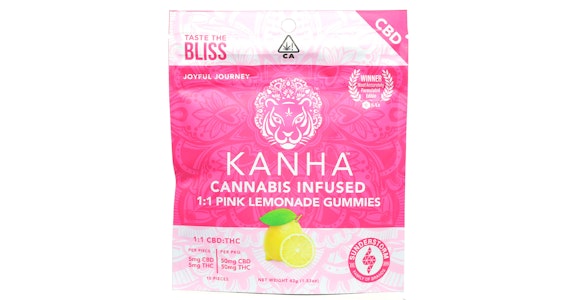 KANHA - Kanha - Pink Lemonade 1:1 THC:CBD Gummies - 100mg