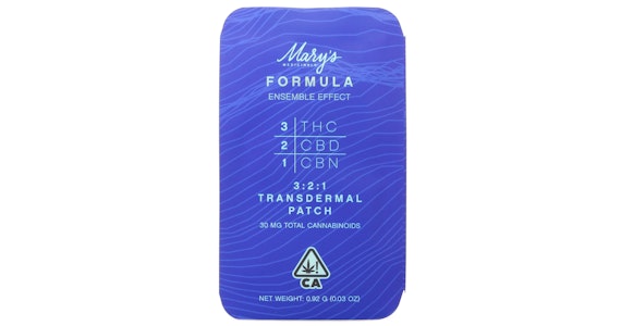 MARY'S MEDICINALS - Mary's Medicinals - The Formula 3:2:1 THC:CBD:CBN Transdermal Patch - 1ct