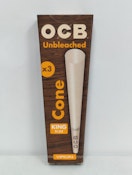 Unbleached OCB King Size Cones 3 pack - OCB