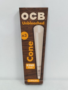 LA King - Unbleached OCB King Size Cones 3 pack - OCB