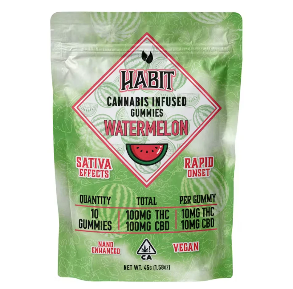 Habit - WATERMELON 1:1 CBD GUMMIES 100MG - HABIT Main Image