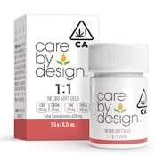 1:1 CBD:THC Soft Gels - (10 x 20mg:20mg) 400mg [Care by Design]