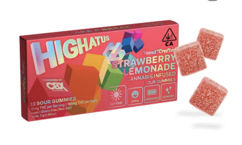 Highatus - Strawberry Lemonade | 100mg Sour Gummies | Highatus