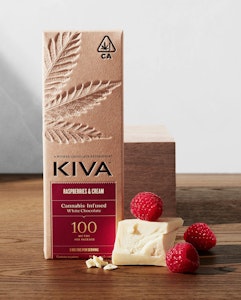 Kiva - Raspberries & Cream Chocolate Bar 100mg