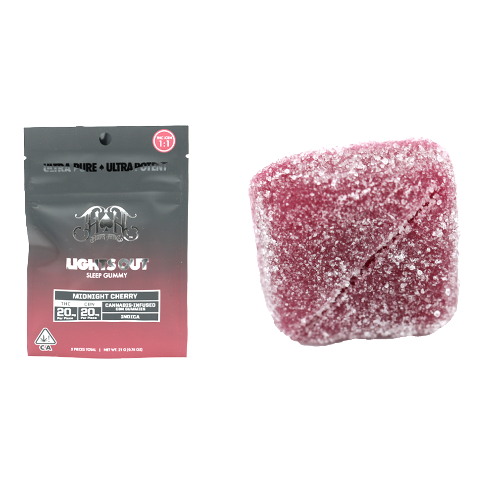 100mg THC 100mg CBN Heavy Hitter Midnight Cherry Gummies (20mg THC