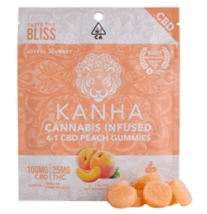 KANHA - [Kanha] Gummies - 125mg - Peach 4:1 (CBD:THC)