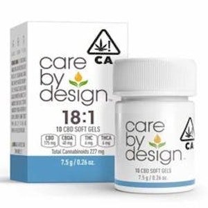 CARE BY DESIGN - [Care by Design] CBD Soft Gels - 18:1 - 10ct 