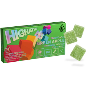 HIGHATUS - HIGHATUS - Edible - Green Apple - 2:1 - THC:CBD - Sour Gummies - 10PK - 100MG
