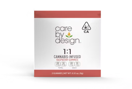 Care By Design : 1:1: 10mg: Edible- Raspberry Gummy Single serving