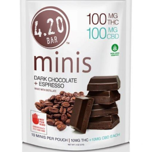 420 Mini - 420 Mini | Dark Chocolate Espresso 1:1 | DOH | 10pk | 100mg THC : 100mg CBD