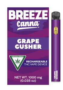 Grape Gusher - Breeze - 1g Disposable Vape Cart 