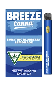 Bursting Blueberry Lemonade - Breeze - 1g Disposable Vape Cart 