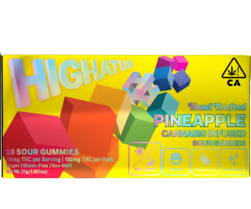 Highatus - Pineapple 100mg Sour Gummies 10 Pack - Highatus