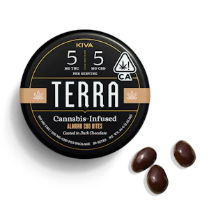 Kiva Confections - Kiva Terra Dark Chocolate Almond CBD 1:1 Bites