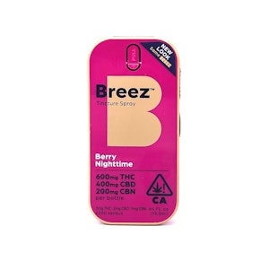 BREEZ - BERRY NIGHTTIME TINCTURE SPRAY 600MG THC + 400MG CBD + 200MG CBN - BREEZ