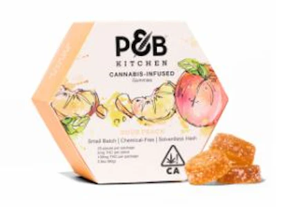 Papa & Barkley - KITCHEN GUMMIES - SOUR PEACH 100MG - PAPA & BARKLEY