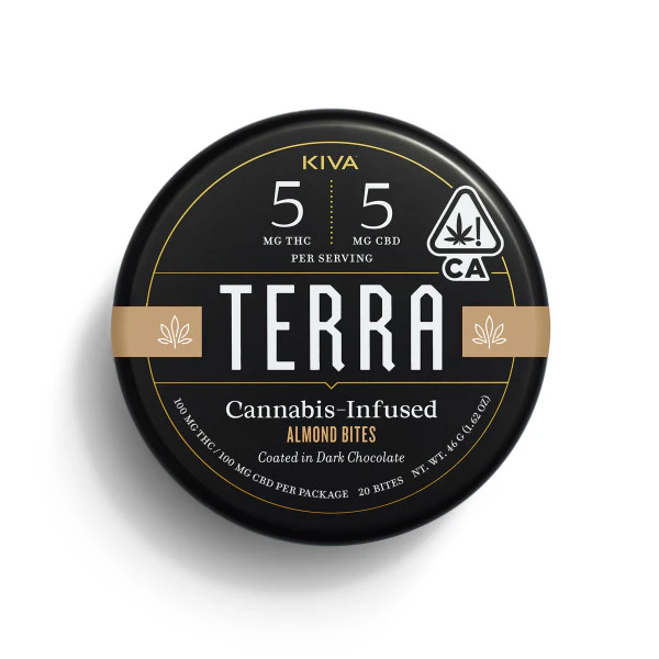 Kiva Confections - TERRA BITES - DARK CHOCOLATE ALMOND CBD 1:1 - KIVA CONFECTIONS Main Image
