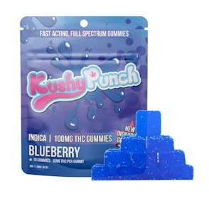 KUSHY PUNCH - INDIVIDUAL - INDICA BLUEBERRY 100MG - KUSHY PUNCH