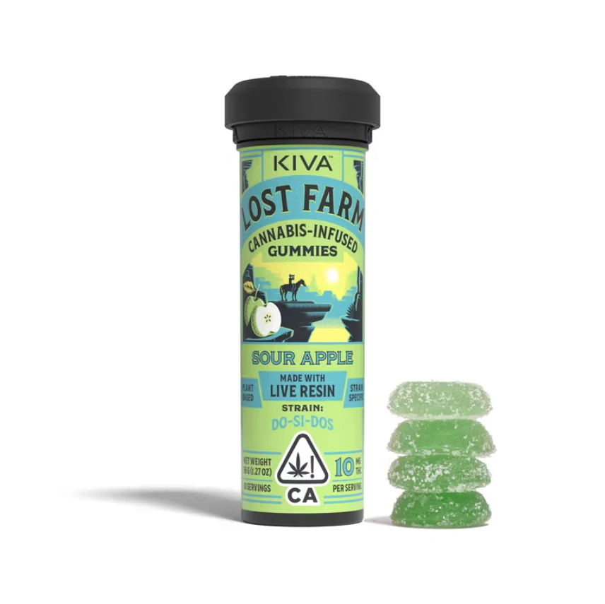 Kiva Confections - LOST FARM - SOUR APPLE 100MG - KIVA CONFECTIONS Main Image