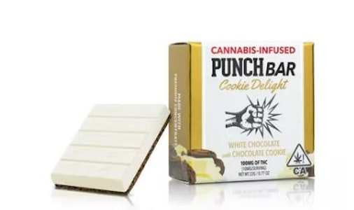 PUNCH EDIBLES & EXTRACTS - SOLVENTLESS COOKIE DELIGHTS - WHITE CHOCOLATE W/ CHOCOLATE COOKIE 100MG - PUNCH EDIBLES & EXTRACTS