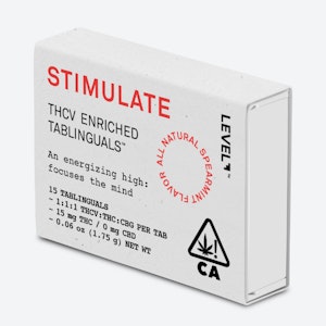 LEVEL BLENDS - STIMULATE TABLINGUAL THCV:CBG:THC - LEVEL BLENDS
