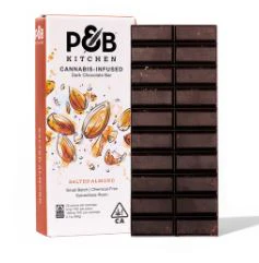 Papa & Barkley - KITCHEN - DARK CHOCOLATE SALTED ALMONDS 100MG - PAPA & BARKLEY Main Image