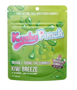 KUSHY PUNCH - INDIVIDUAL - SATIVA KIWI BREEZE 100MG - KUSHY PUNCH