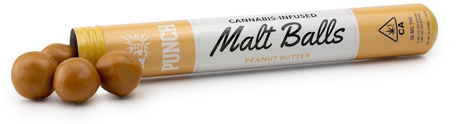 SOLVENTLESS MALT BALLS - PEANUT BUTTER 100MG - PUNCH EDIBLES & EXTRACTS