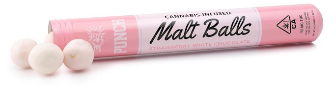 SOLVENTLESS MALT BALLS - STRAWBERRY WHITE CHOCOLATE 100MG - PUNCH EDIBLES & EXTRACTS