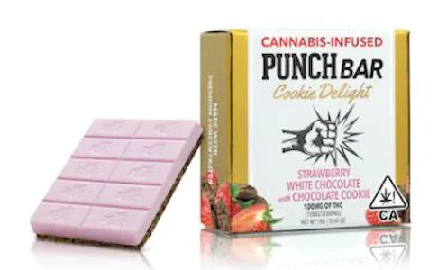 Punch Edibles & Extracts - SOLVENTLESS COOKIE DELIGHTS - STRAWBERRY WHITE CHOCOLATE W/ CHOCOLATE COOKIE 100MG - PUNCH EDIBLES & EXTRACTS