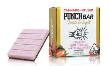 Punch Edibles & Extracts - SOLVENTLESS COOKIE DELIGHTS - STRAWBERRY WHITE CHOCOLATE W/ CHOCOLATE COOKIE 100MG - PUNCH EDIBLES & EXTRACTS Main Image