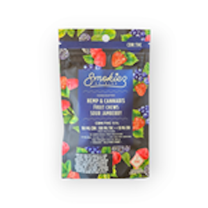Argent NM Ventures Inc. - Smokiez - Sour Jamberry Fruit Chews - Hybrid (10pcs / 100mg CBN / 100mg THC / 10 mg CBD)