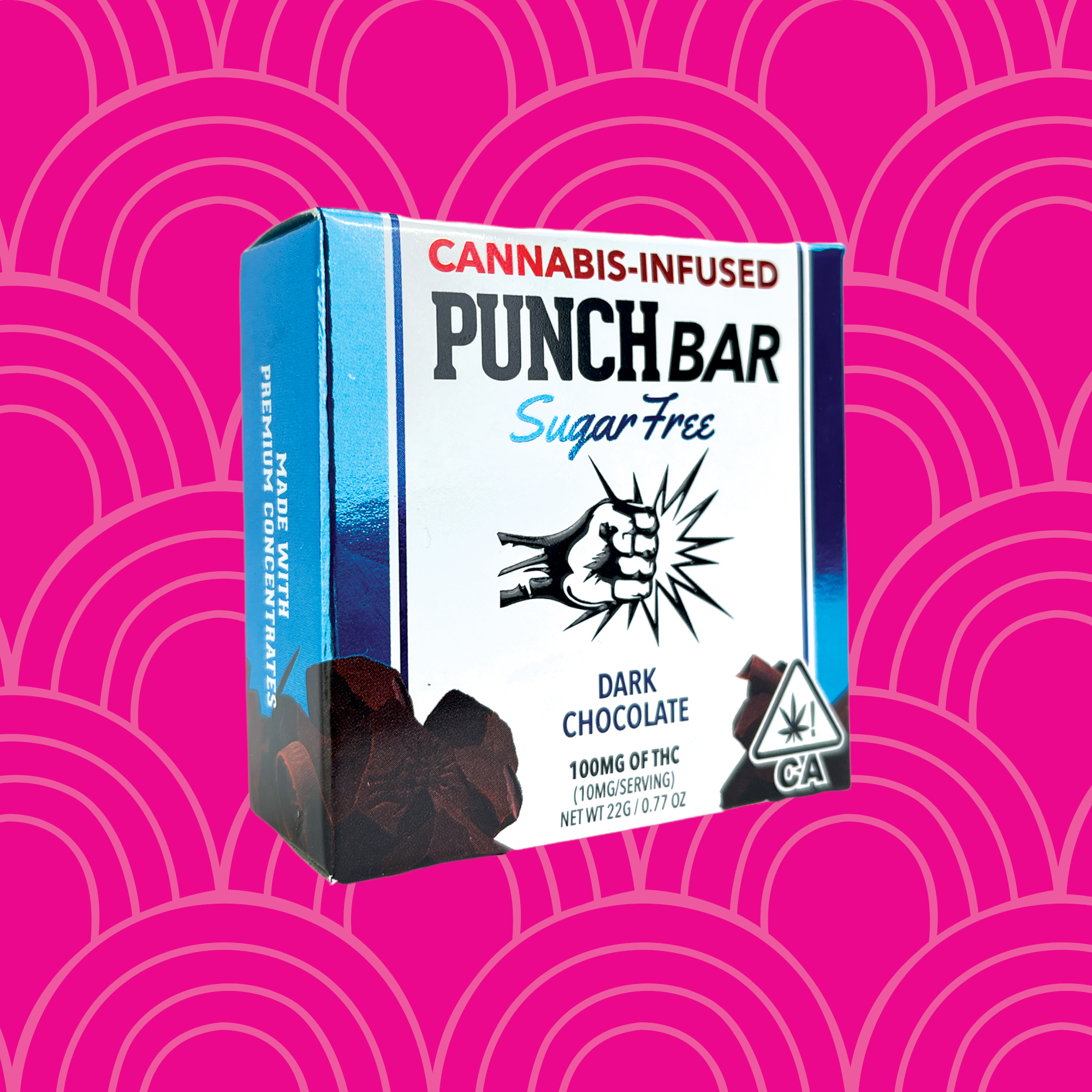 PUNCH Edible SugarFree Dark Chocolate Punch Bar 100MG