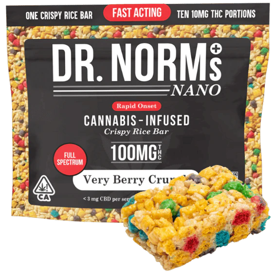 Dr. Norm's - [Dr. Norm's] Crispy Rice Bar - 100mg - Very Berry Crunch (H) Main Image