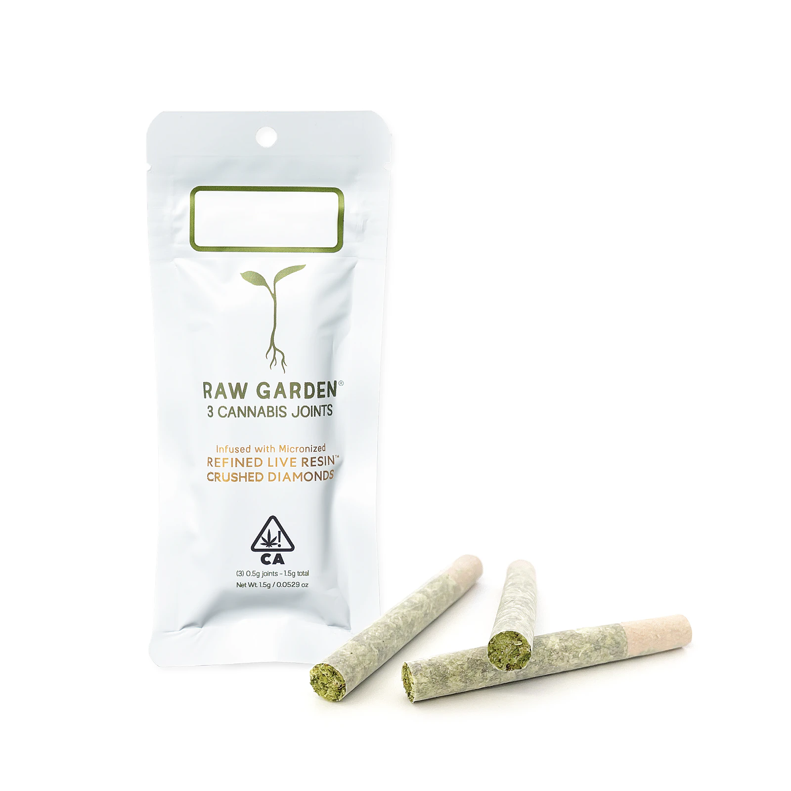 Raw Garden - RawG Kaleidoscope Cookies RLR Crushed Diamond Infused Joints .5g x 3 Indica Main Image