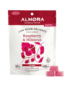 Almora Farm - Almora Farm - Raspberry & Hibiscus 100mg Live Resin Gummy Pack