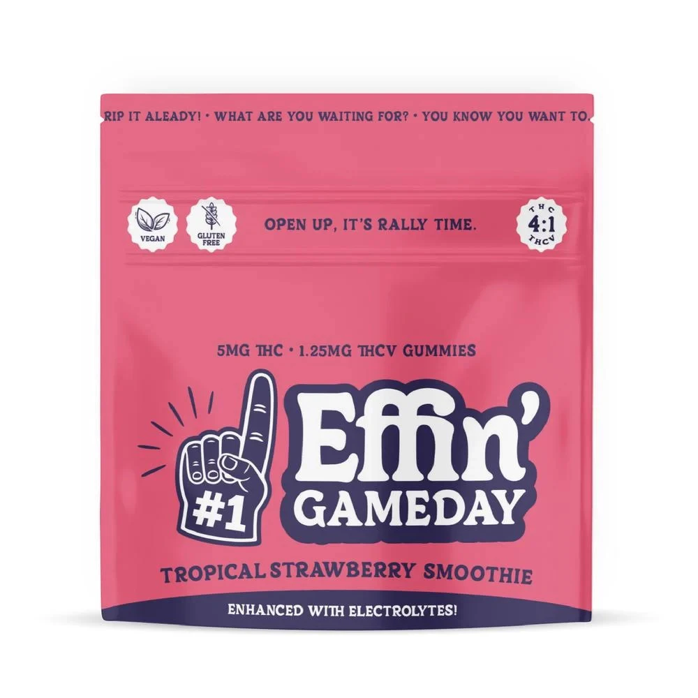Effin' - Effin' | 10pk Gummies | Game Day Strawberry Tropical Smoothie 4:1 THC:THCv | 100mg Main Image
