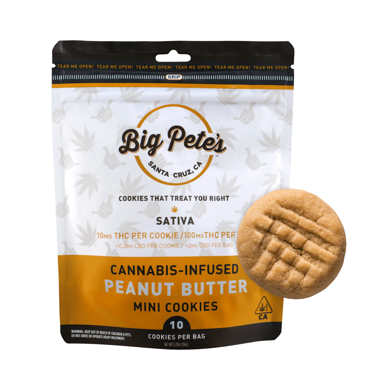 Big Pete's Treats - Big Pete's - 100mg 10pk Cookies - Peanut Butter Sativa Main Image