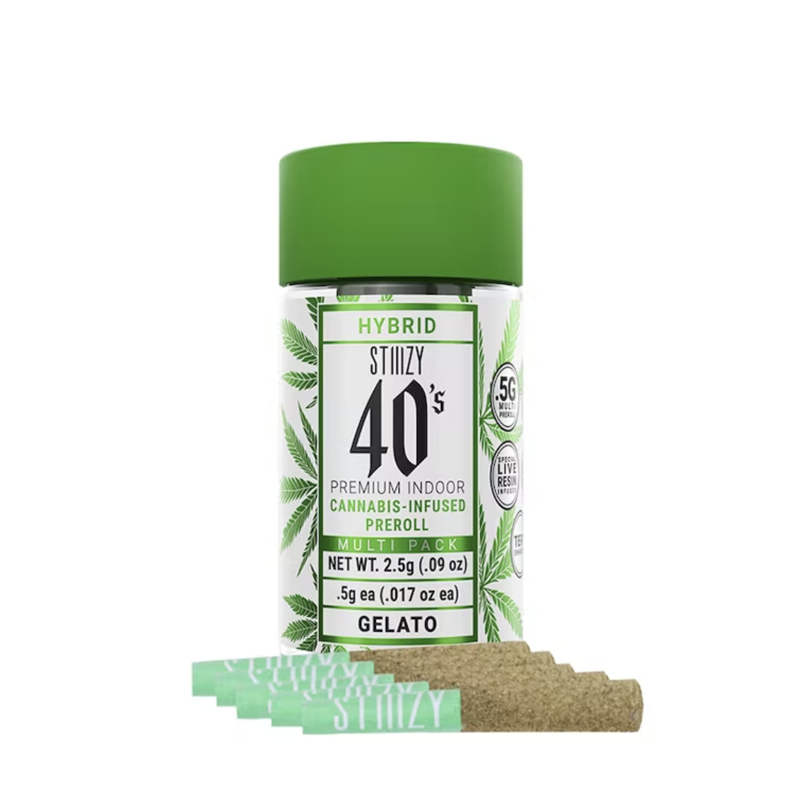 2.5g Gelato Infused 40's Pre-Roll Pack (.5g - 5 pack) - STIIIZY picture