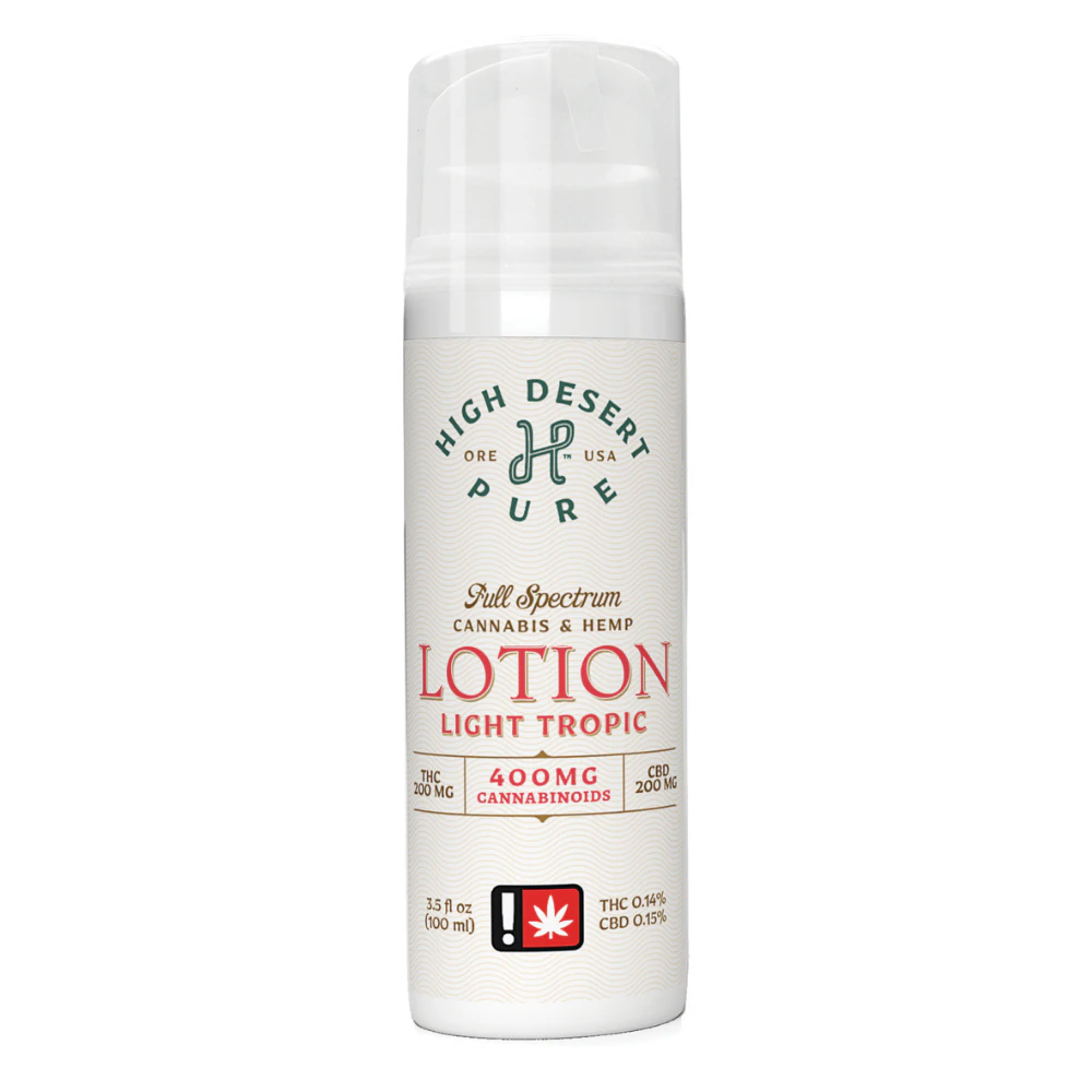 High Desert Pure - 608mg 1:1 CBD:THC Light Tropic Lotion - High Desert Pure Main Image