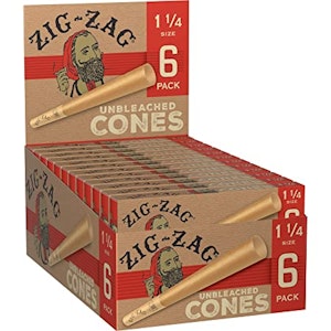 LUV BUDS - Zig Zag Unbleached Cones 1 1/4" 6pk