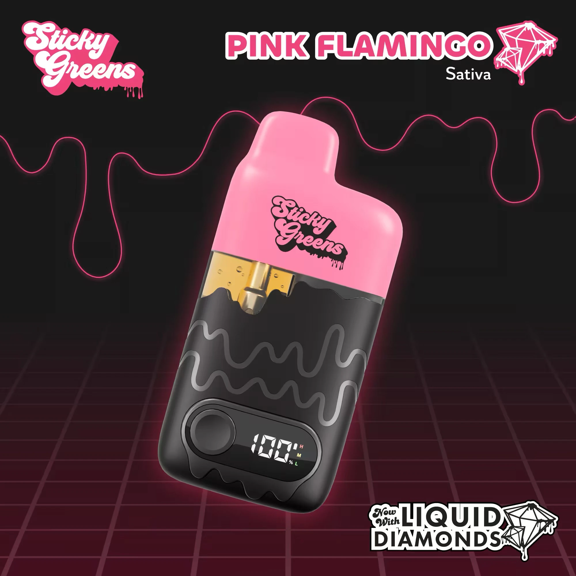 Sticky Greens - Sticky Greens | Liquid Diamonds Drip Bar | Pink Flamingo | 2g Main Image