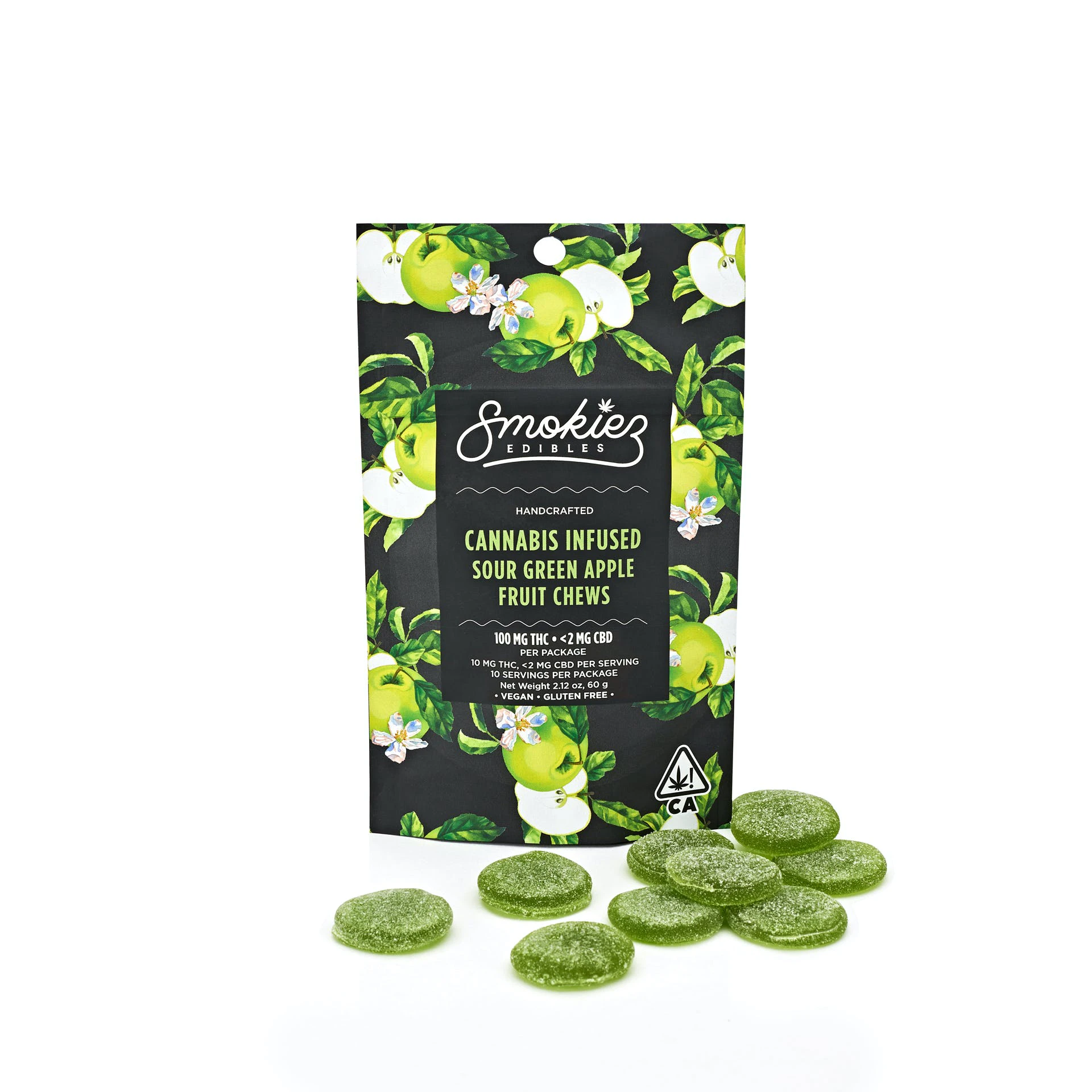 Smokiez Edibles - Smokiez Edibles - SMOKIEZ - 100MG FRUIT CHEWS - SOUR GREEN APPLE 60.0000g Main Image