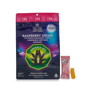 Emerald Sky - Raspberry Dream Sleep 10:2:2 140mg 10 Pack Live Resin Gummies - Emerald Sky