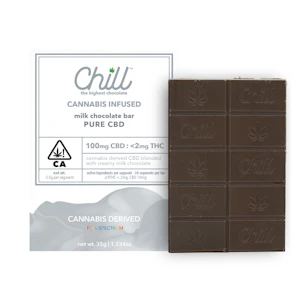CHILL Chocolate - 100mg Pure CBD Chill Milk Chocolate Bar