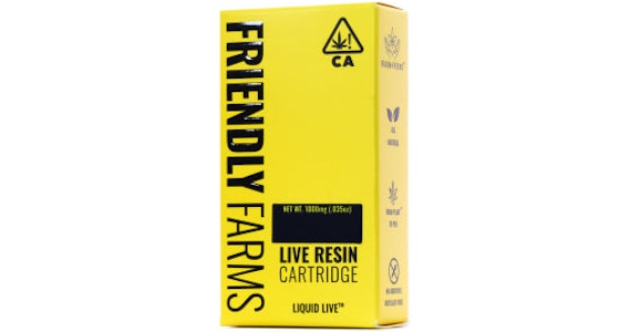 Friendly Farms - Fritter Bomb 1g Live Resin Cart - Friendly Farms