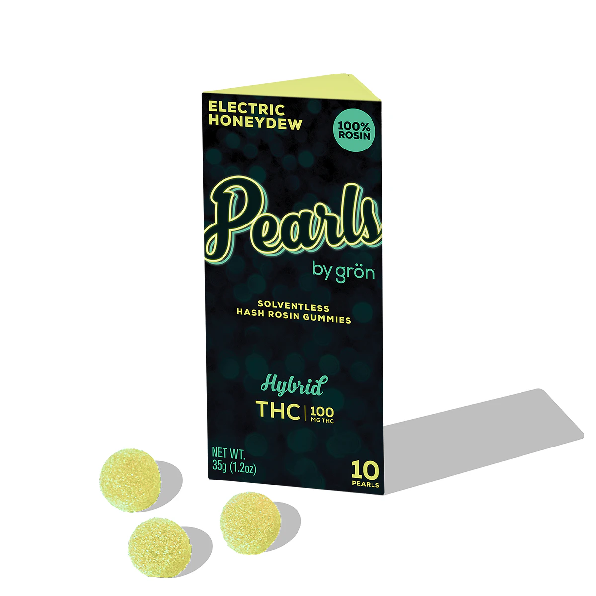 Grön - Grön | 10pk 'Pearls' Rosin Gummies | Electric Honeydew | 100mg Main Image